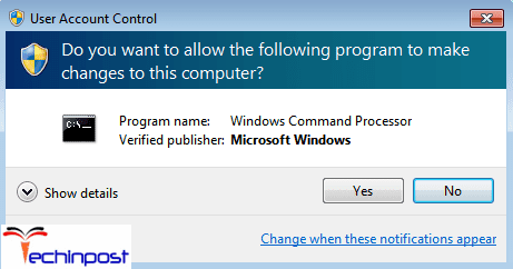 Click yes once you get a pop-up with a UAC window requesting permission to launch the prompt as Administrator