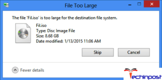 The File is too Large for the Destination File System