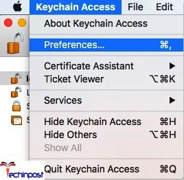 Then move on to the Keychain Access preference