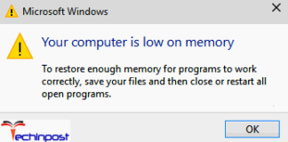 Your Computer is Low on Memory