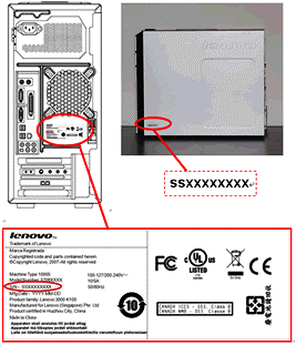 If itâ€™s a Desktop, then go to the CPU cabinet look at the rear of the enclosure. You will find some numbers and letters printed which begins with an S/N or SN tag. That number will be your Serial number of PC. In some CPU cabinet, the serial number is printed on the side of the enclosure. In that case, check the sides of the cabinet. You will find a tag starting with SN or S/N