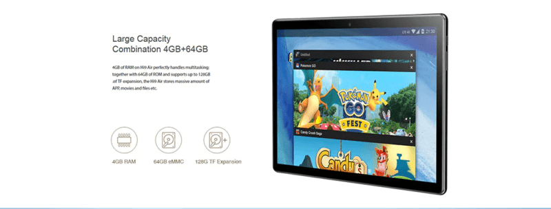 Chuwi Hi 9 Air 4G Tablet PC Memory