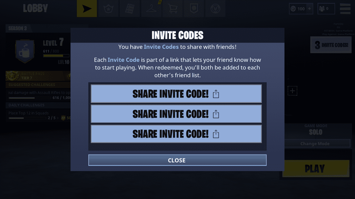 Share Codes