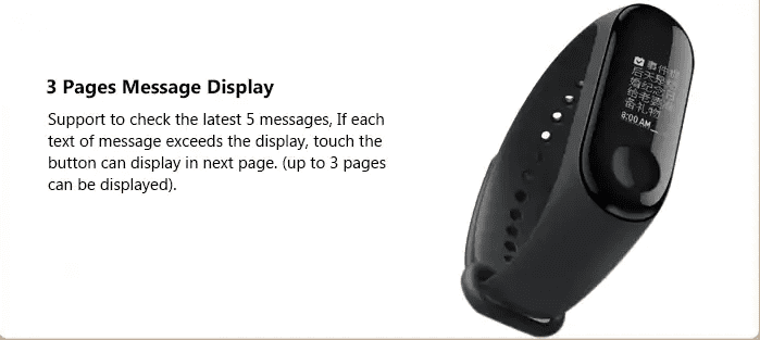 Xiaomi Mi Band 3 3 Page Messages Display