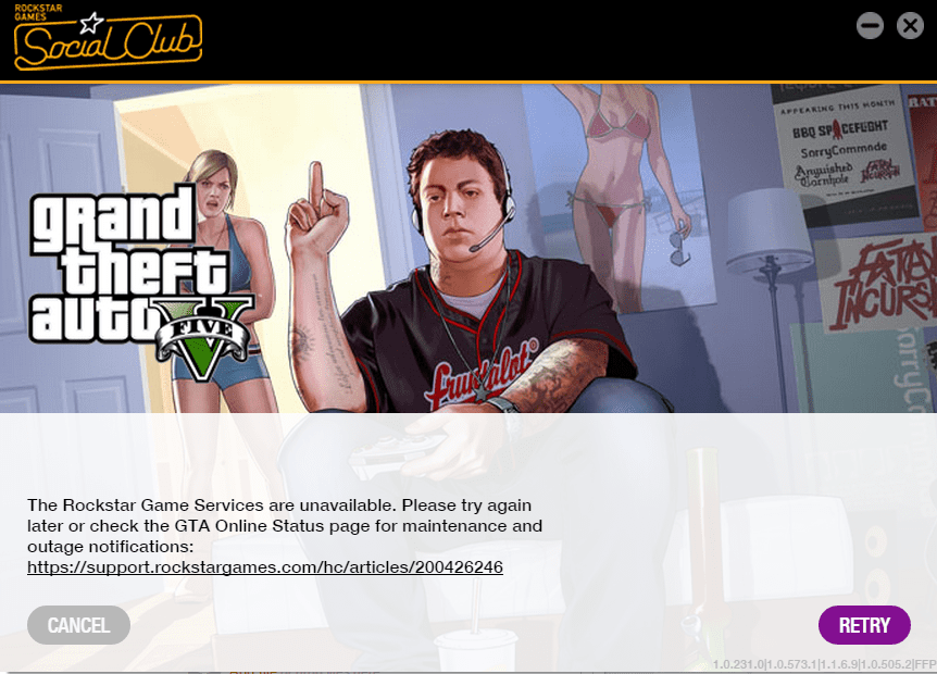 rockstar game services are unavailable On site