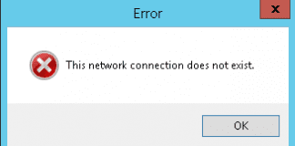 This Network Connection Does Not Exist Error