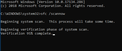 sfc scannow Windows 10 Explorer.exe Element Not Found