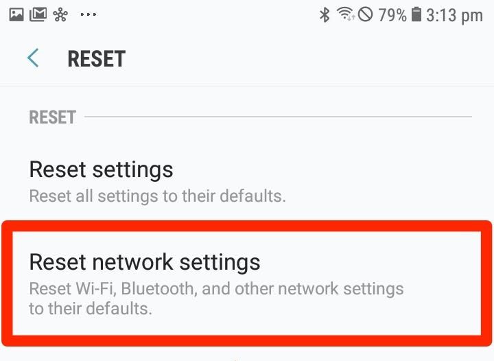 Reset Wi-Fi, mobile & Bluetooth