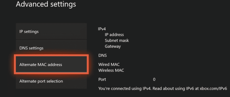 Alternate MAC address