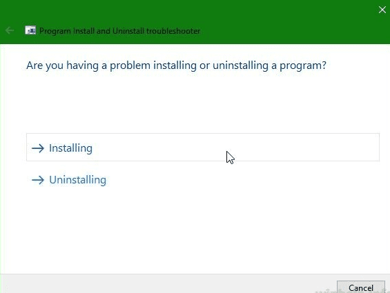Windows Porgram Install and Uinstall Troublesooter