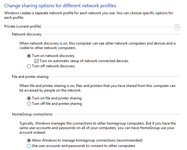 changing advance sharing settings There are No More Endpoints Available from the Endpoint Mapper
