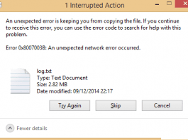 An Unexpected Network Error Occurred Error