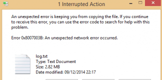 An Unexpected Network Error Occurred Error