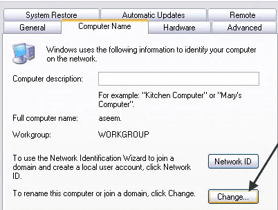 renaming my computer A Duplicate Name Exists on the Network