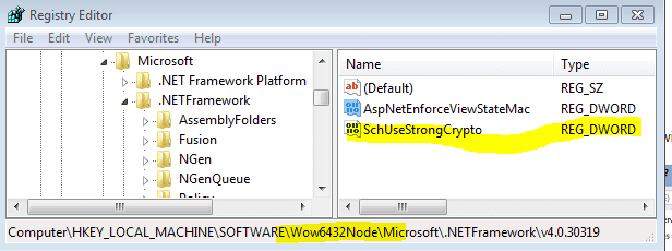 SchUseStrongCrypt An Existing Connection was Forcibly Closed by the Remote Host