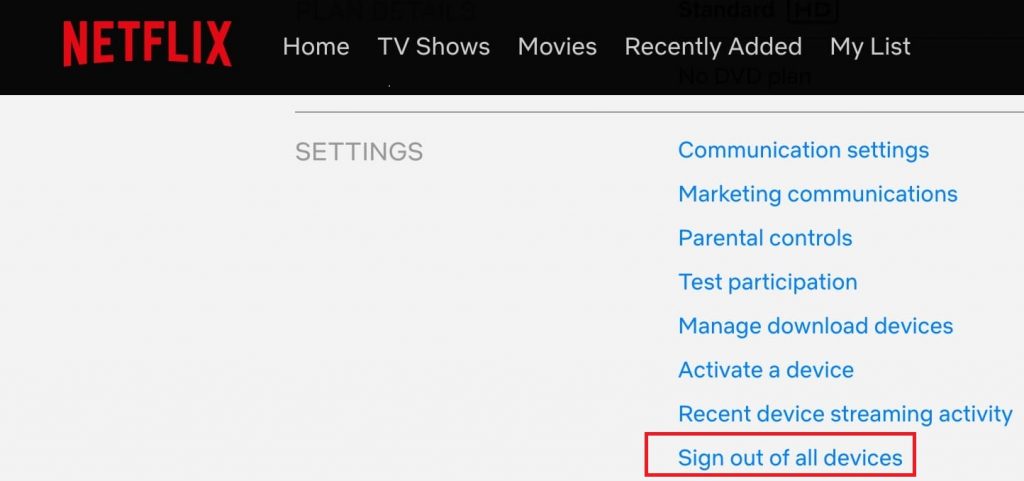 sign out of all devices