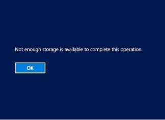 Not Enough Storage Is Available To Complete This Operation