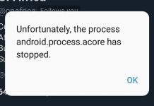 Unfortunately The Process Android.Process.Acore Has Stopped