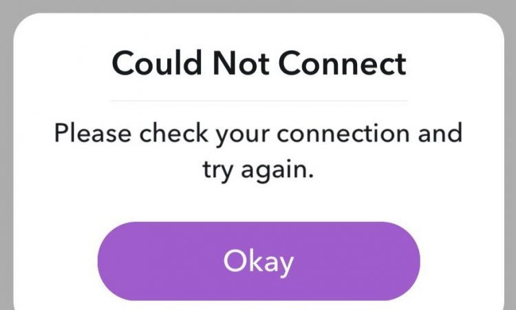 snapchat connection error