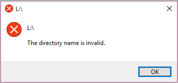 The Directory Name Is Invalid Error