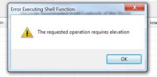 The Requested Operation Requires Elevation Error