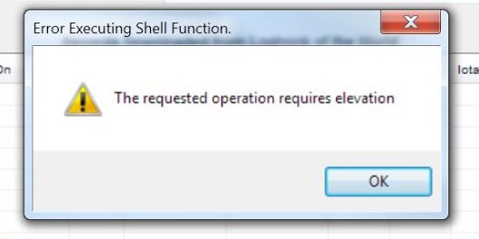The Requested Operation Requires Elevation Error