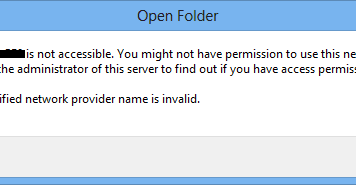 The specified network provider name is invalid