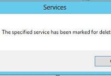 The Specified Service Has Been Marked For Deletion Error