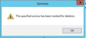 The Specified Service Has Been Marked For Deletion Error