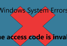 The Access Code Is Invalid