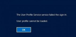 User Profile Cannot Be Loaded Error