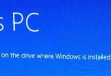 additional free space is needed on the drive where windows is installed