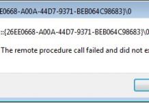 The Remote Procedure Call Failed And Did Not Execute Error