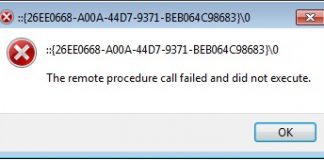 The Remote Procedure Call Failed And Did Not Execute Error