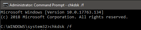 chkdsk Memory Allocation Error