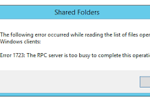 The RPC Server Is Too Busy To Complete This Operation Error
