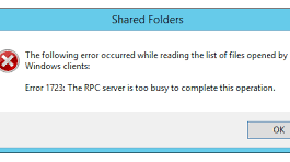 The RPC Server Is Too Busy To Complete This Operation Error