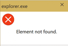element not found