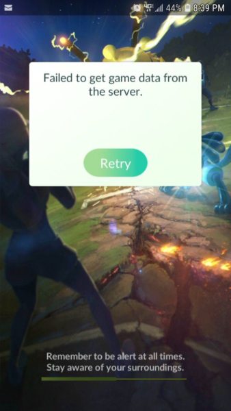 failed to get game data from the server error message