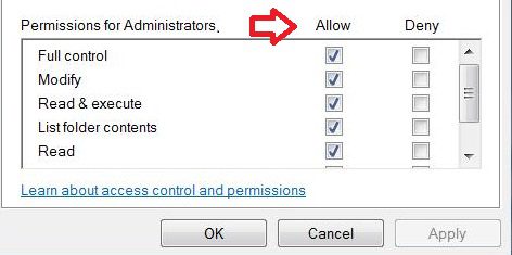 full control permissions The Requested Operation Requires Elevation