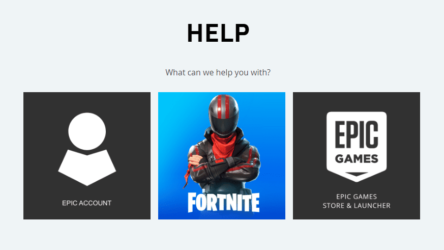 help page epic games