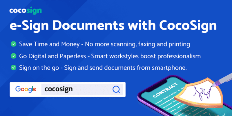 Getting A Signature for Free with CocoSign E-Signature Platform