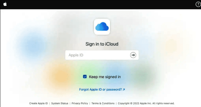 Log in to the website using your Apple ID credentials