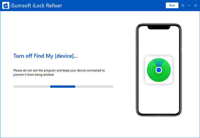 Click Start, and the software will start turning off Find My iPhone for your device.
