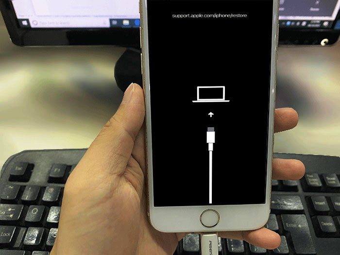 Connect your iPhone to your PC via an Apple Lightening-to-USB cable, then put your iPhone into recovery mode
