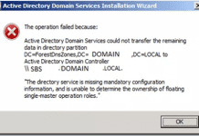 The Directory Service Is Missing Mandatory Configuration Information
