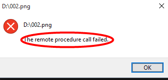 The Remote Procedure Call Failed Error