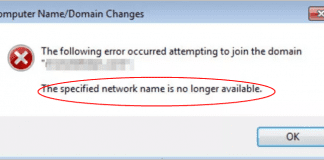 The Specified Network Name is No Longer Available