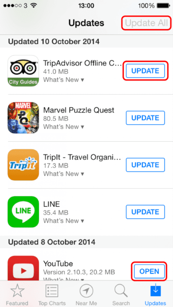 app updates iphone