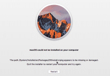 macOS Could Not Be Installed On Your Computer Issue